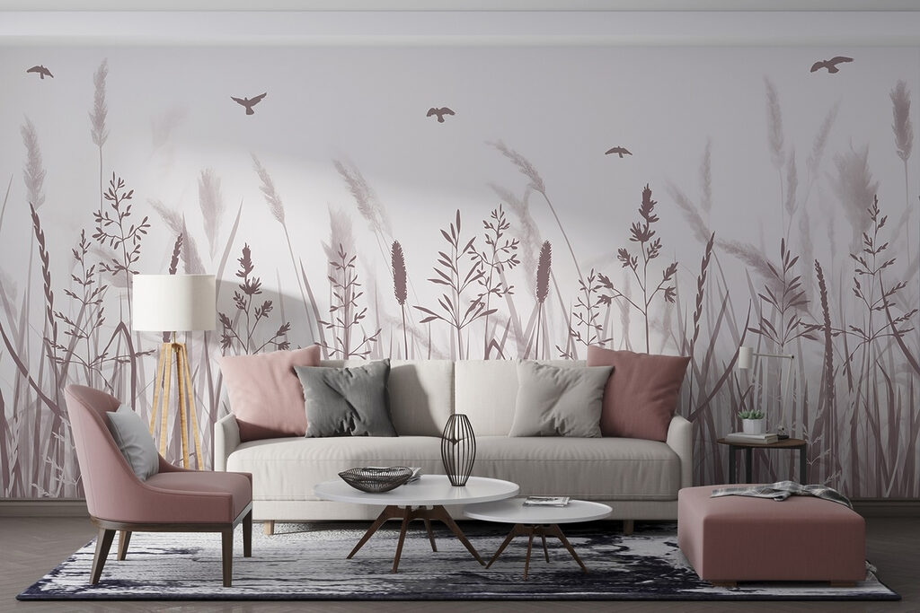 Vogels boven hoge halmen — interieur 2