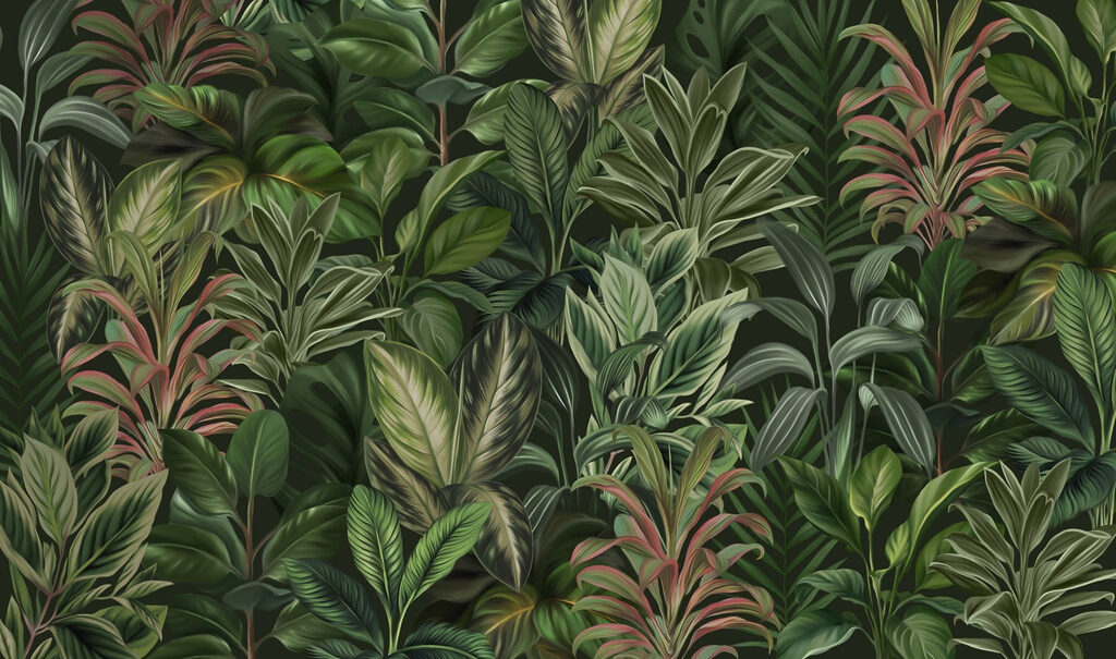 Jungle in diepe groentinten — volledig ontwerp