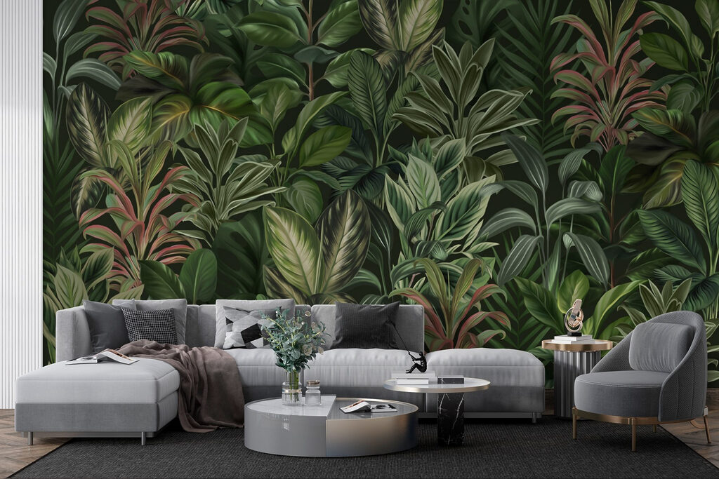 Jungle in diepe groentinten — interieur 2
