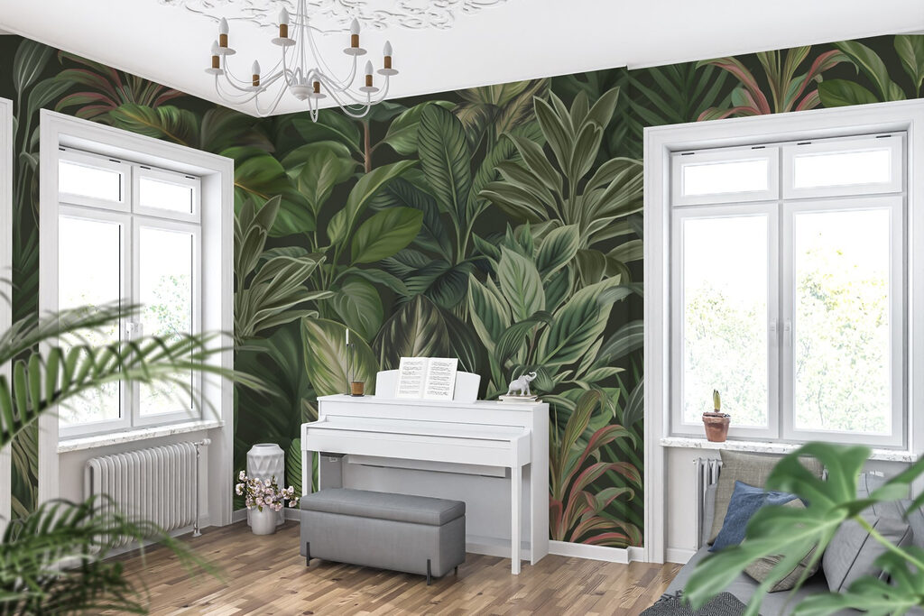 Jungle in diepe groentinten — interieur 3