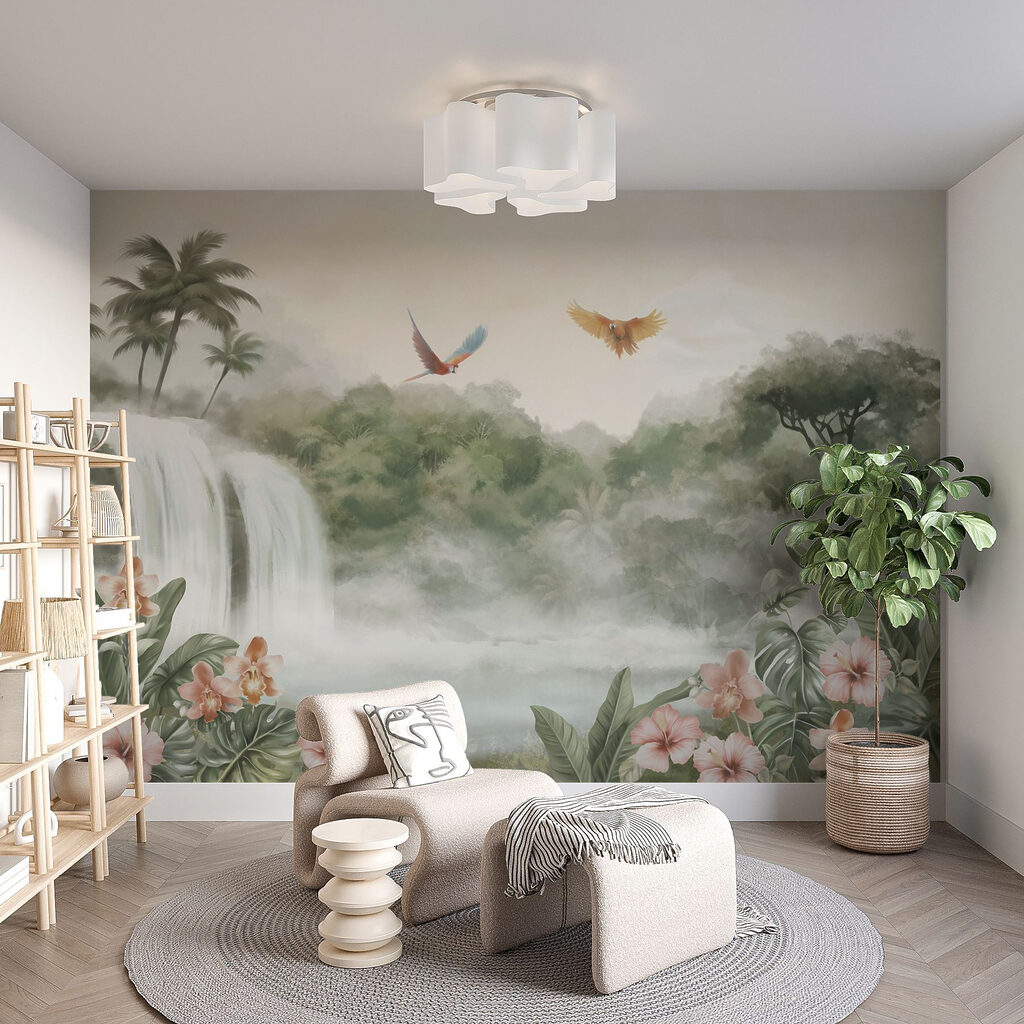 Waterval tussen tropische vogels — interieur 3