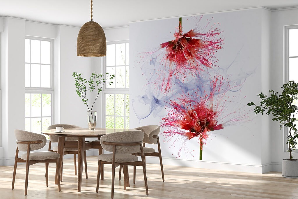 Levendige bloemen tegen een zachte achtergrond — interieur 1