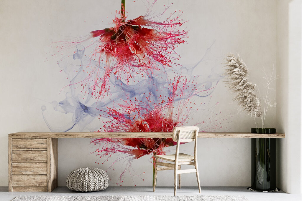 Levendige bloemen tegen een zachte achtergrond — interieur 3