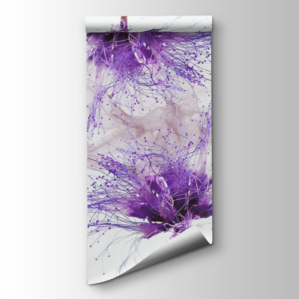 Paarse bloemen met paarse spetters — productweergave