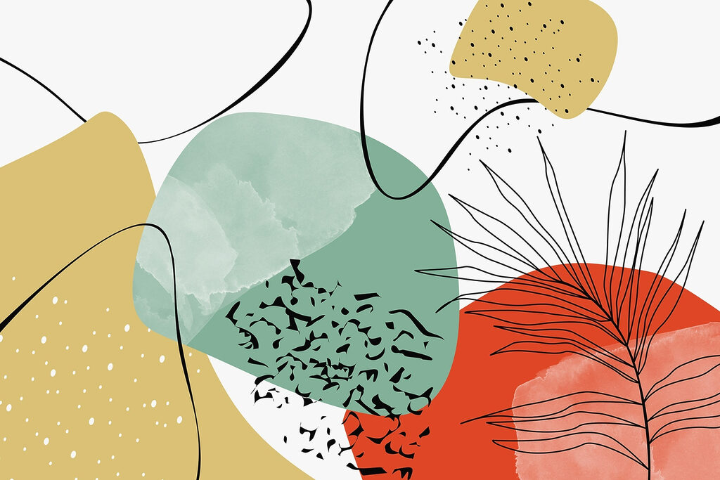 Kleuren langs zwarte bochten — volledig ontwerp