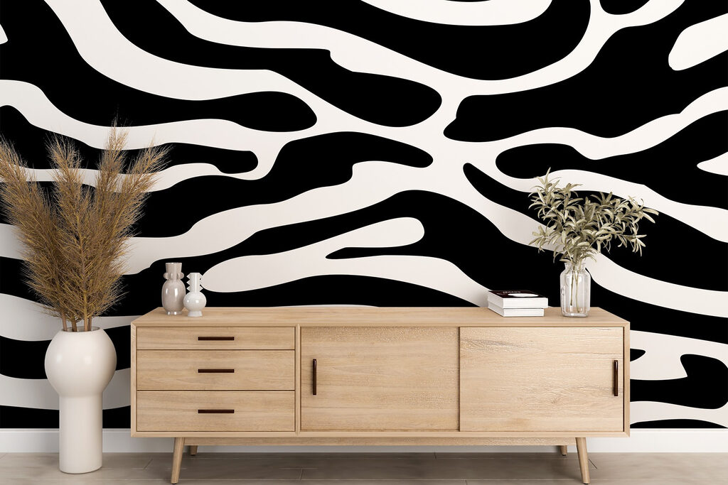 Brede zebralijnen in zwartwit — interieur 2