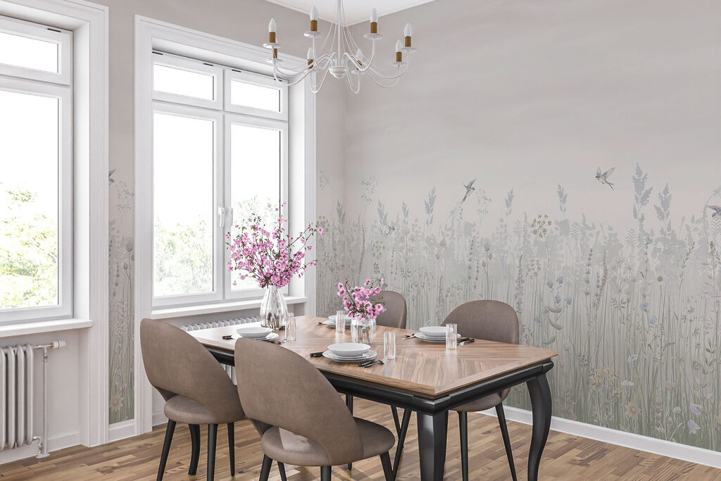 Vogeltjes boven grijze weide — interieur 5