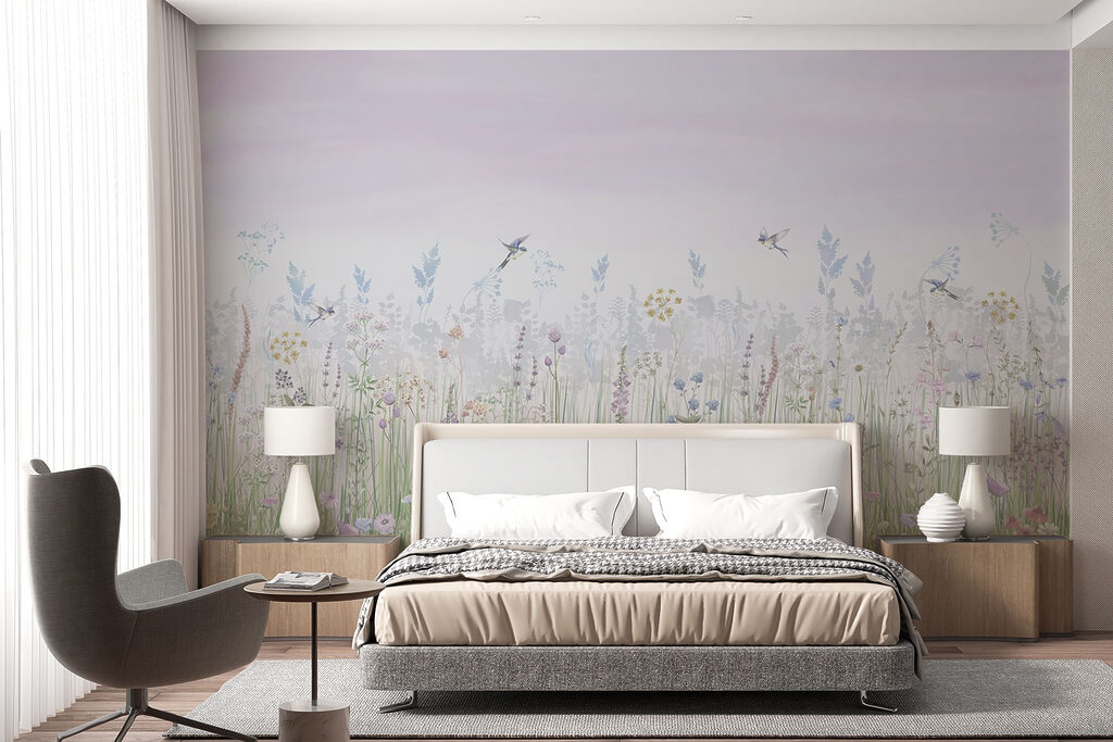 Bloemenweide onder lila lucht — interieur 2
