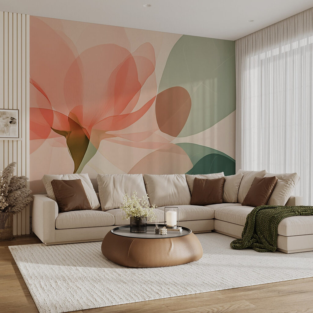 Transparante bloem in koraalroze — interieur 4
