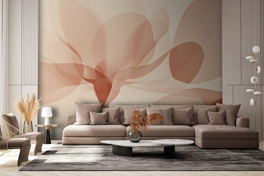 Roestrode bladeren in licht — interieur 3
