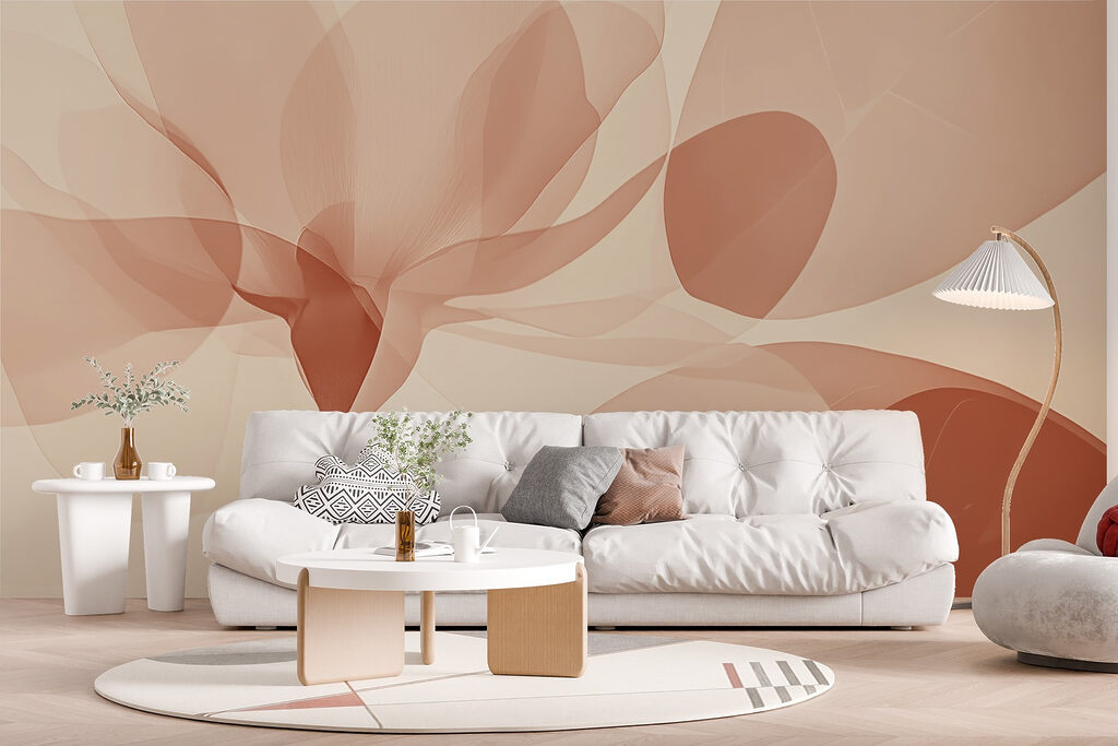 Roestrode bladeren in licht — interieur 4