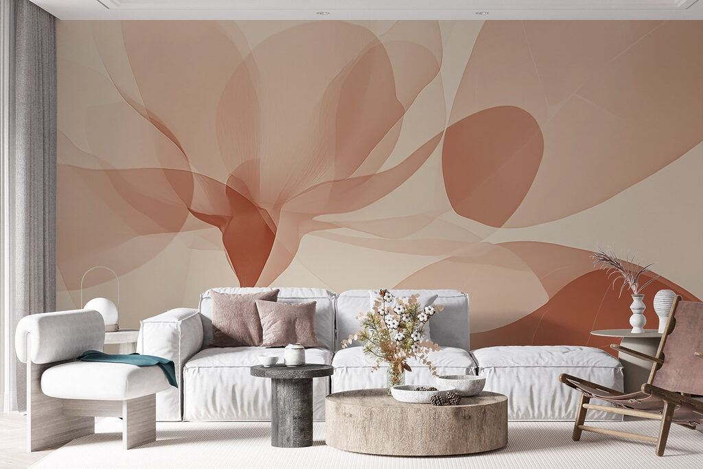 Roestrode bladeren in licht — interieur 5