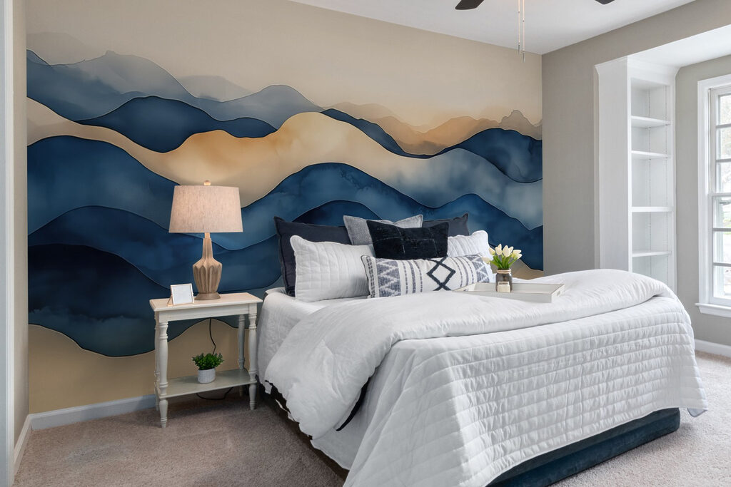 Blauwe bergbanen met zandranden — interieur 1