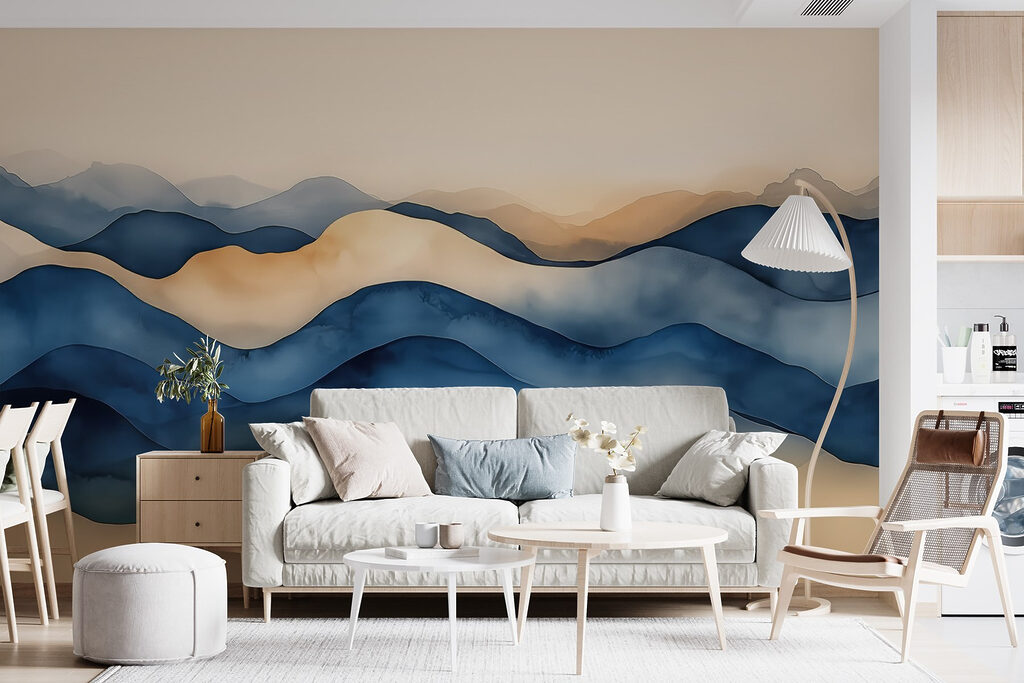 Blauwe bergbanen met zandranden — interieur 2