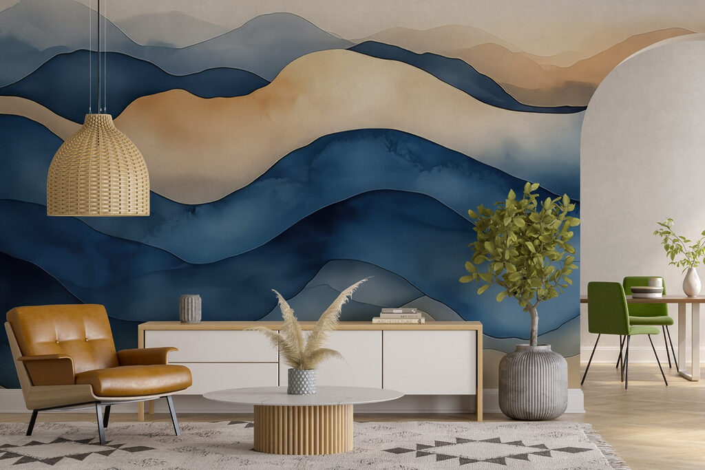 Blauwe bergbanen met zandranden — interieur 3