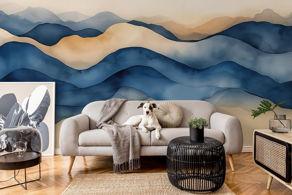 Blauwe bergbanen met zandranden — interieur 4