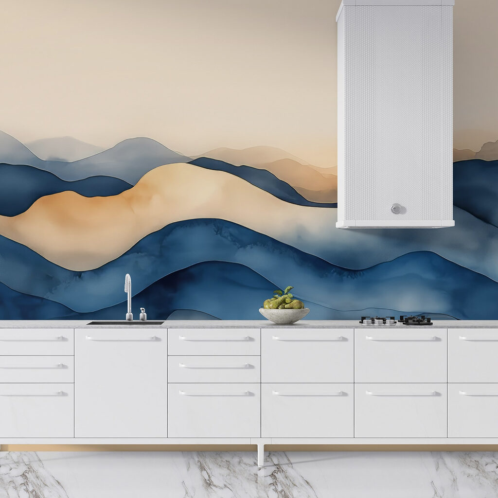Blauwe bergbanen met zandranden — interieur 6