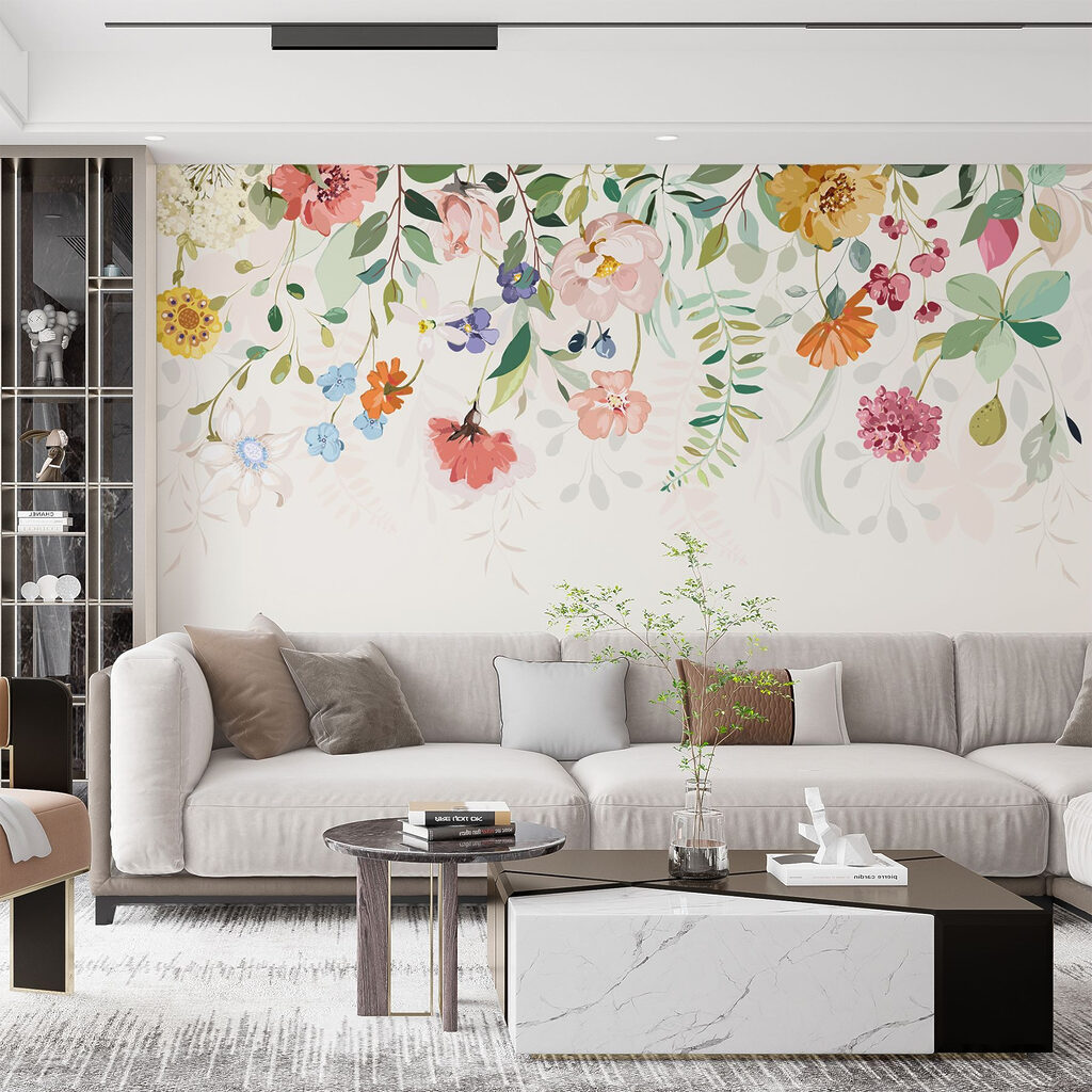 Kleurrijke bloemen dalen neer — interieur 2