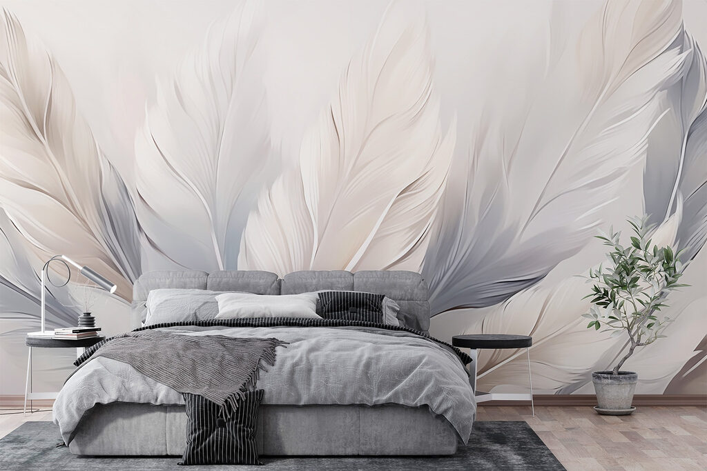 Groep witte en grijze veren — interieur 3