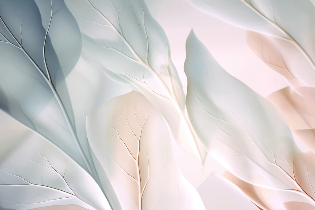 Bleke bladeren met randlicht — volledig ontwerp