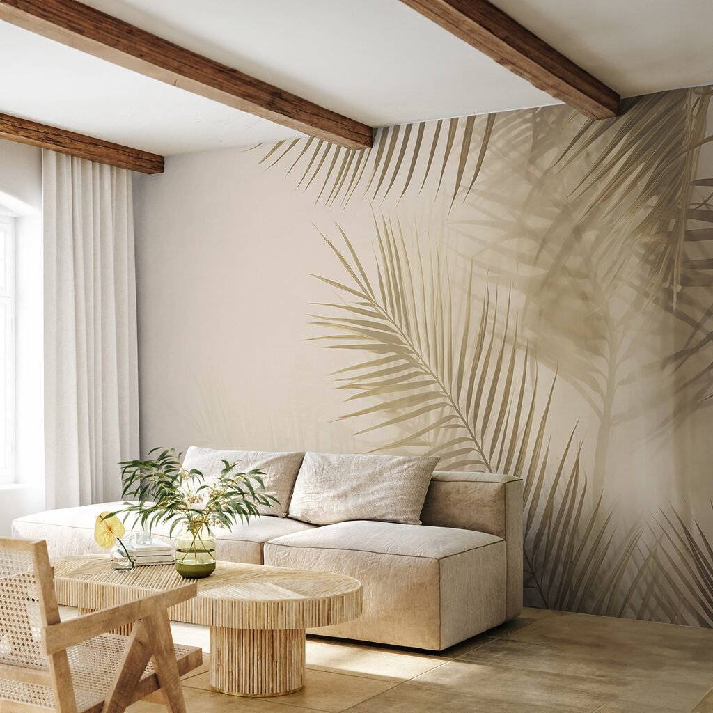 Palmveren werpen zachte schaduwen — interieur 1