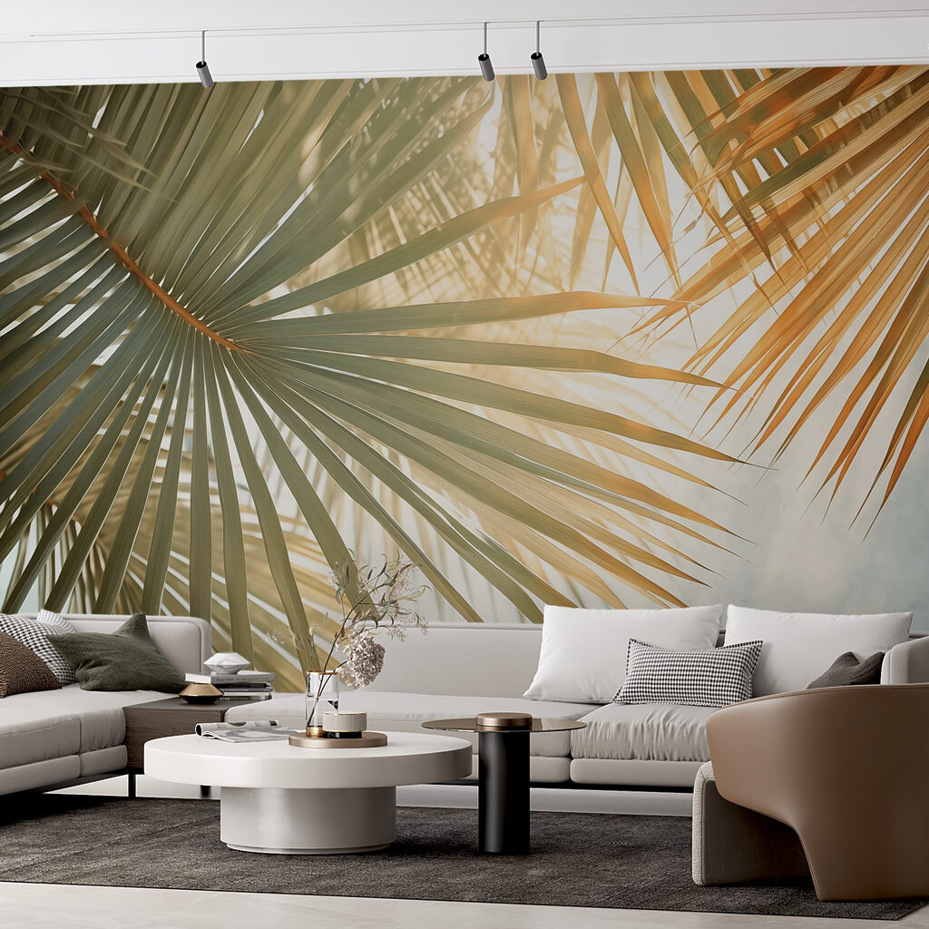 Zonlicht tussen groene palmwaaiers — interieur 1
