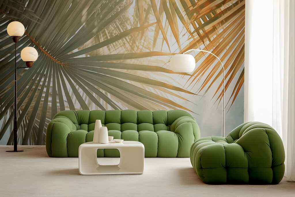 Zonlicht tussen groene palmwaaiers — interieur 2