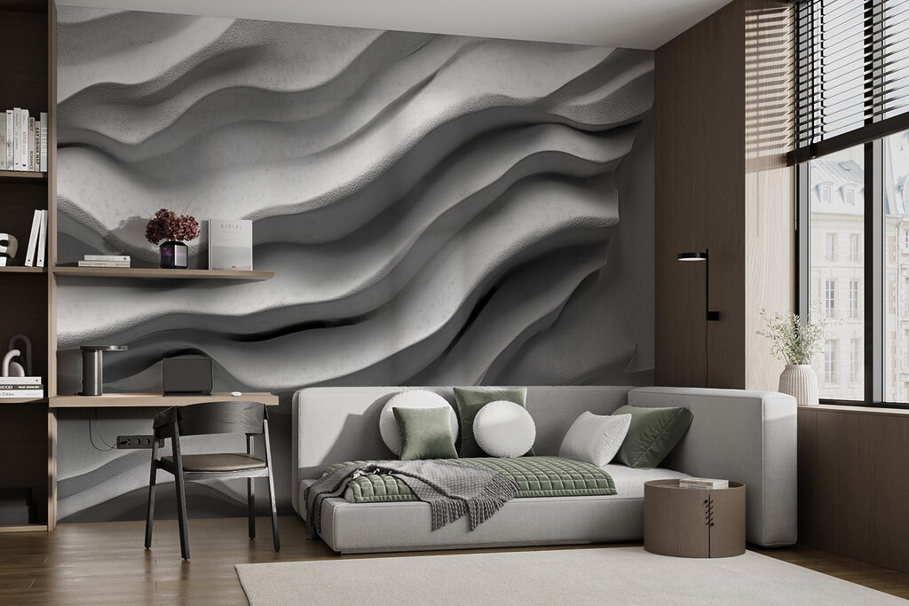 Grijze golflagen met schaduw — interieur 2