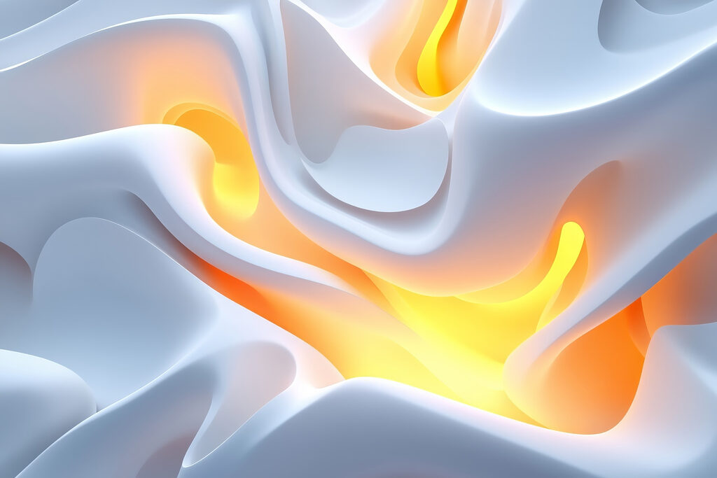 Witte holtes, warme gloed — volledig ontwerp