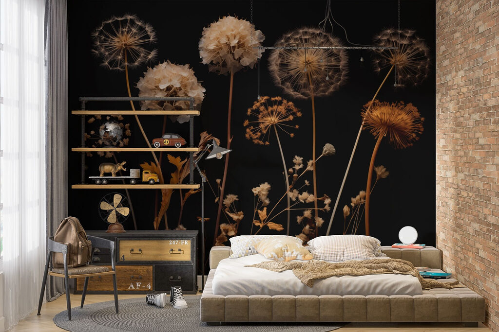 Droge bloemen bij nacht — interieur 1