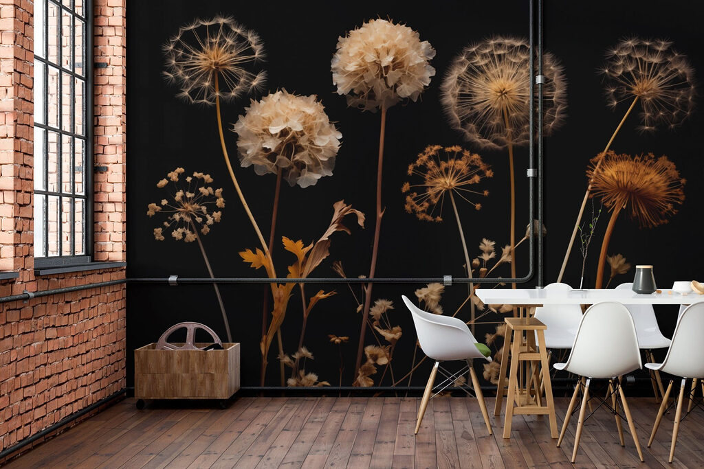 Droge bloemen bij nacht — interieur 3