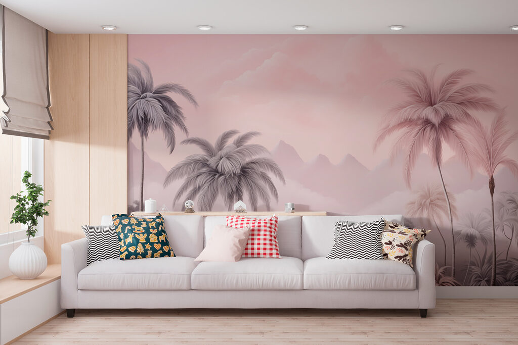Palmen in roze verte — interieur 1