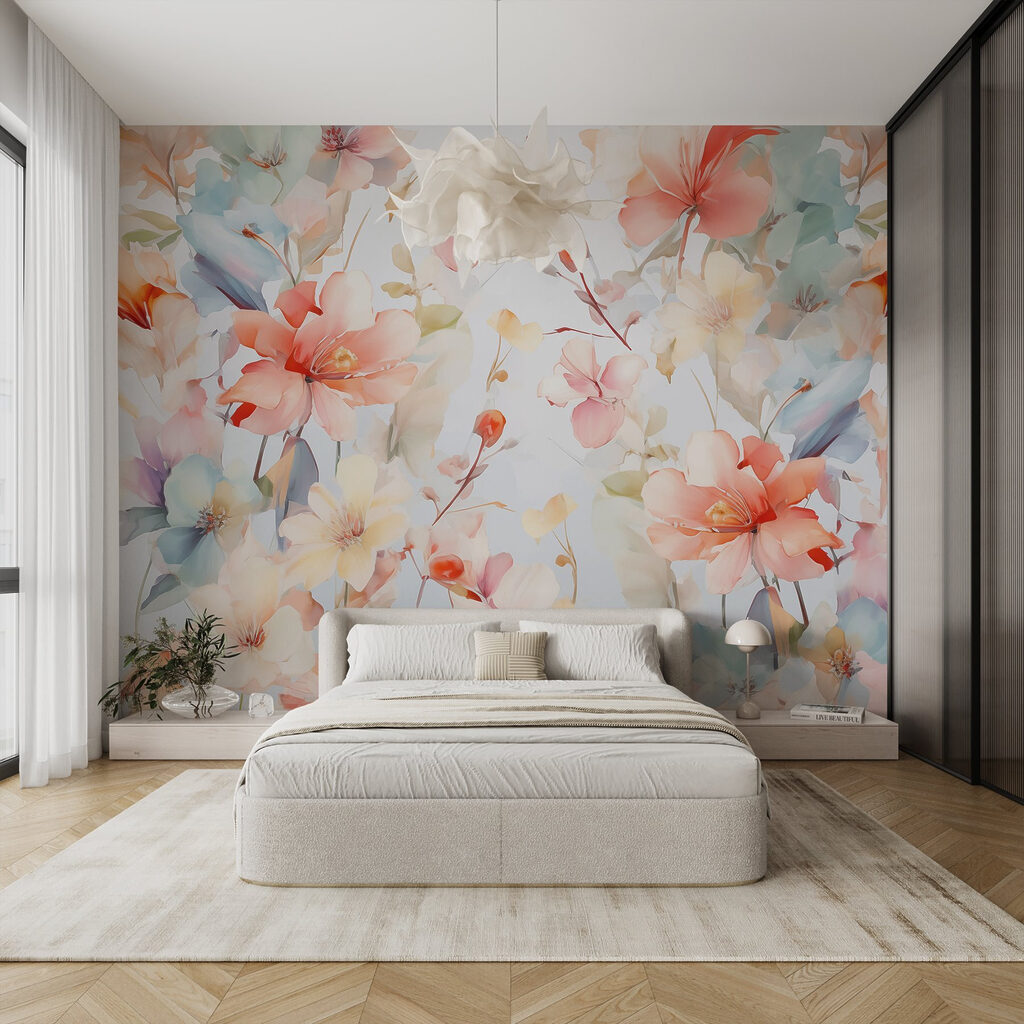 Bloementuin in zachte tinten — interieur 1