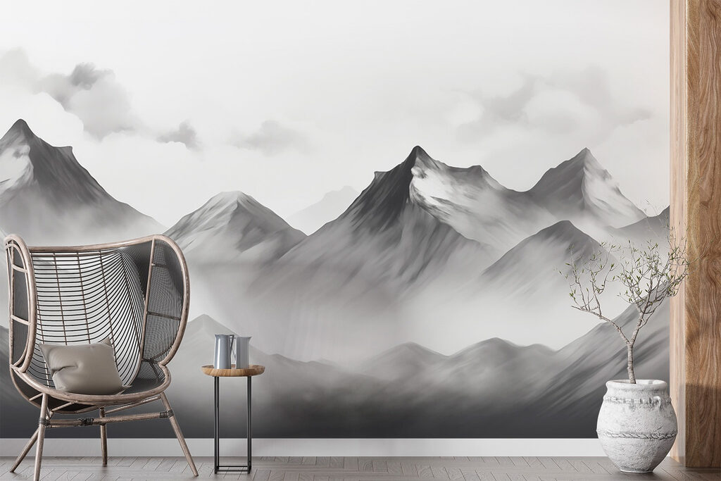 Bergtoppen verdwijnen in nevel — interieur 2