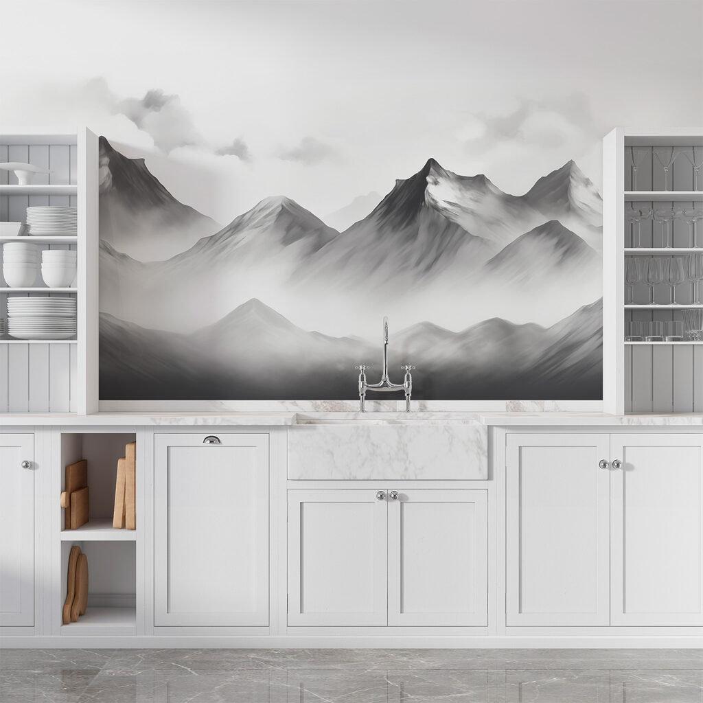 Bergtoppen verdwijnen in nevel — interieur 3