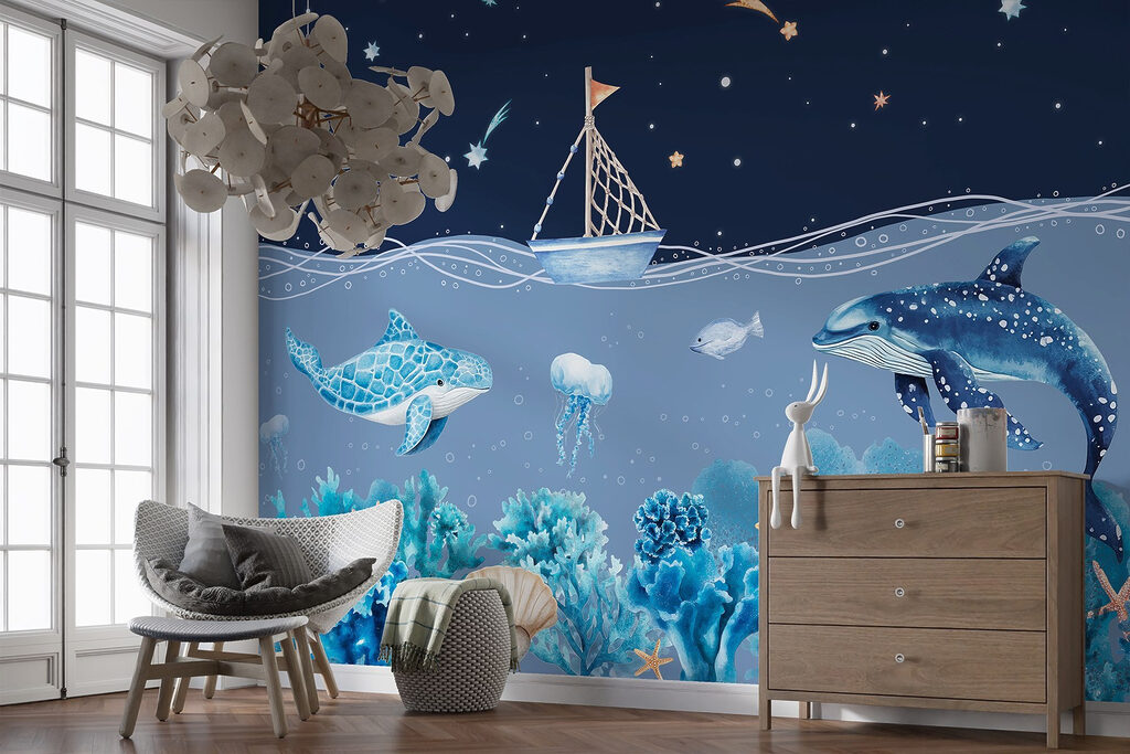 Zeilboot boven het zeeleven — interieur 4