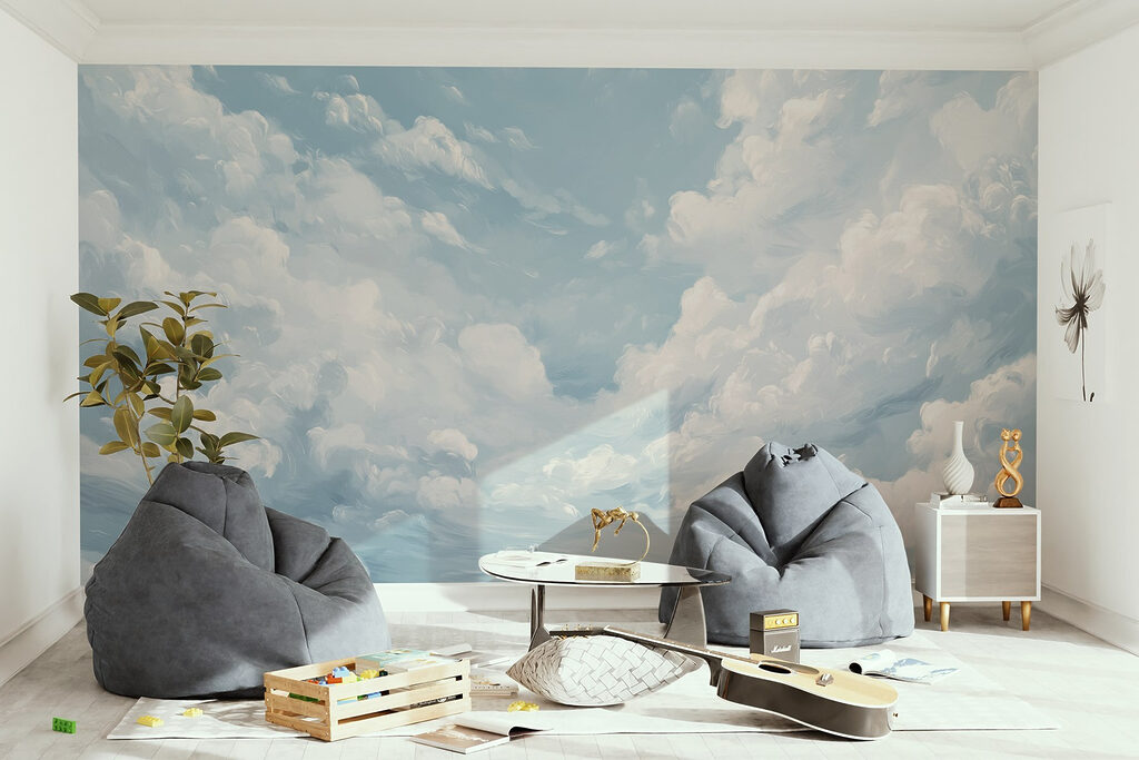 Blauwe lucht met wolken — interieur 2