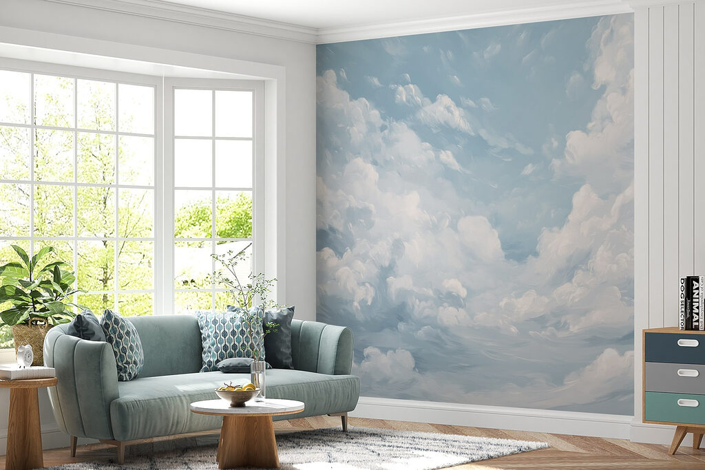 Blauwe lucht met wolken — interieur 4