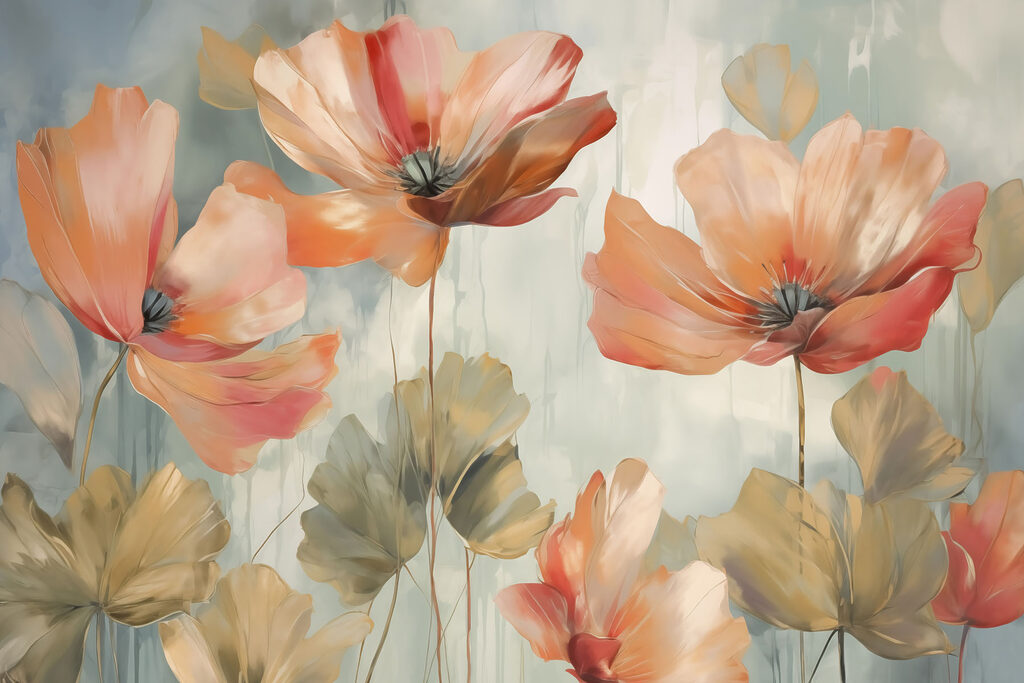 Verfijnde bloesems in zachte tinten — volledig ontwerp