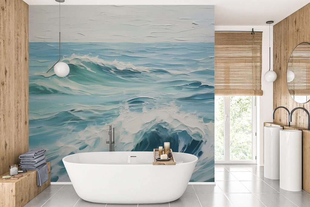 Turquoise branding in verf — interieur 2