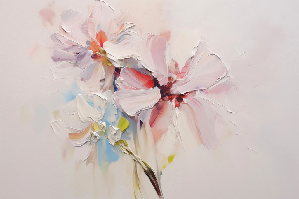Bloemen in dikke verf — volledig ontwerp