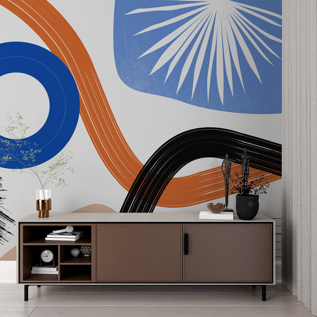 Blauwe cirkel met bogen — interieur 1