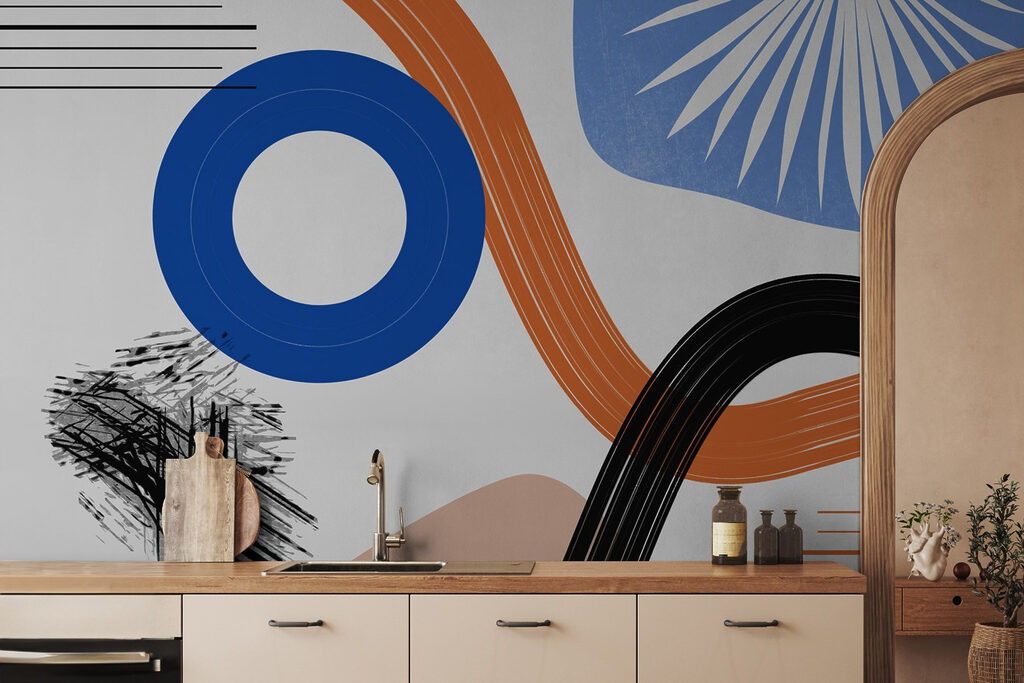 Blauwe cirkel met bogen — interieur 2