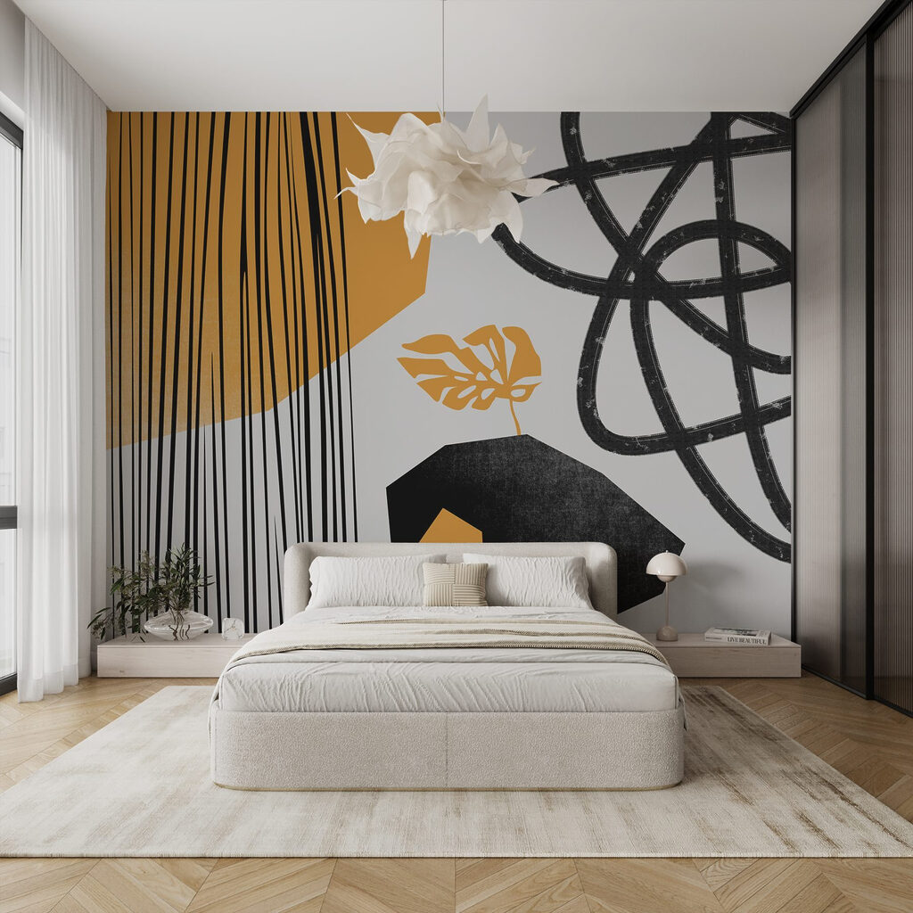 Oker tussen zwarte strepen — interieur 1