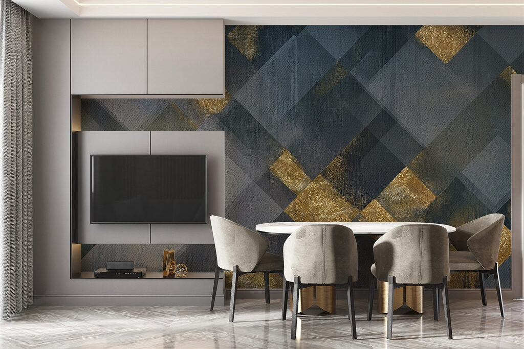 Blauwe vlakken met goud — interieur 2
