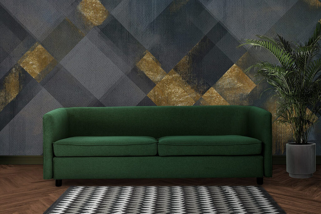 Blauwe vlakken met goud — interieur 4