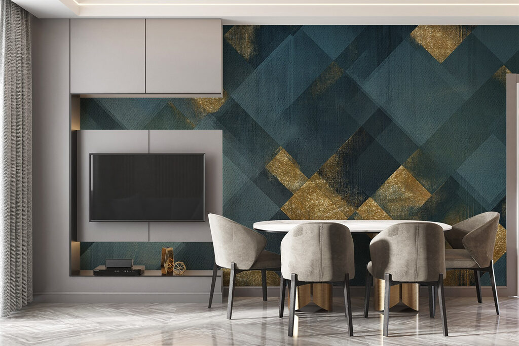 Artistiek geometrisch patroon met contrast — interieur 2