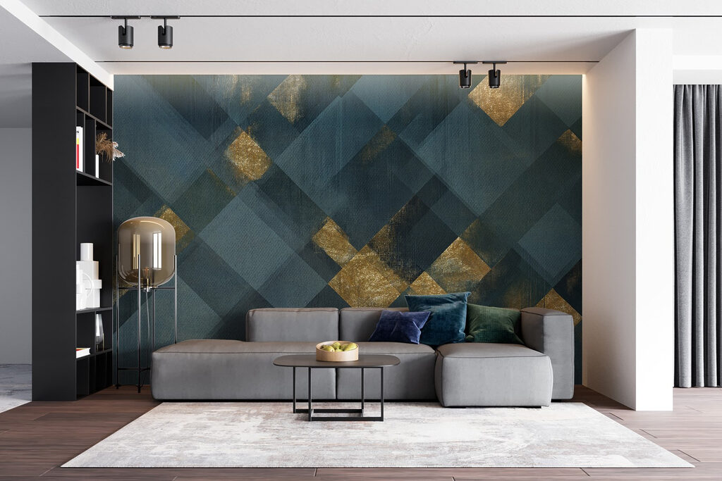 Artistiek geometrisch patroon met contrast — interieur 3