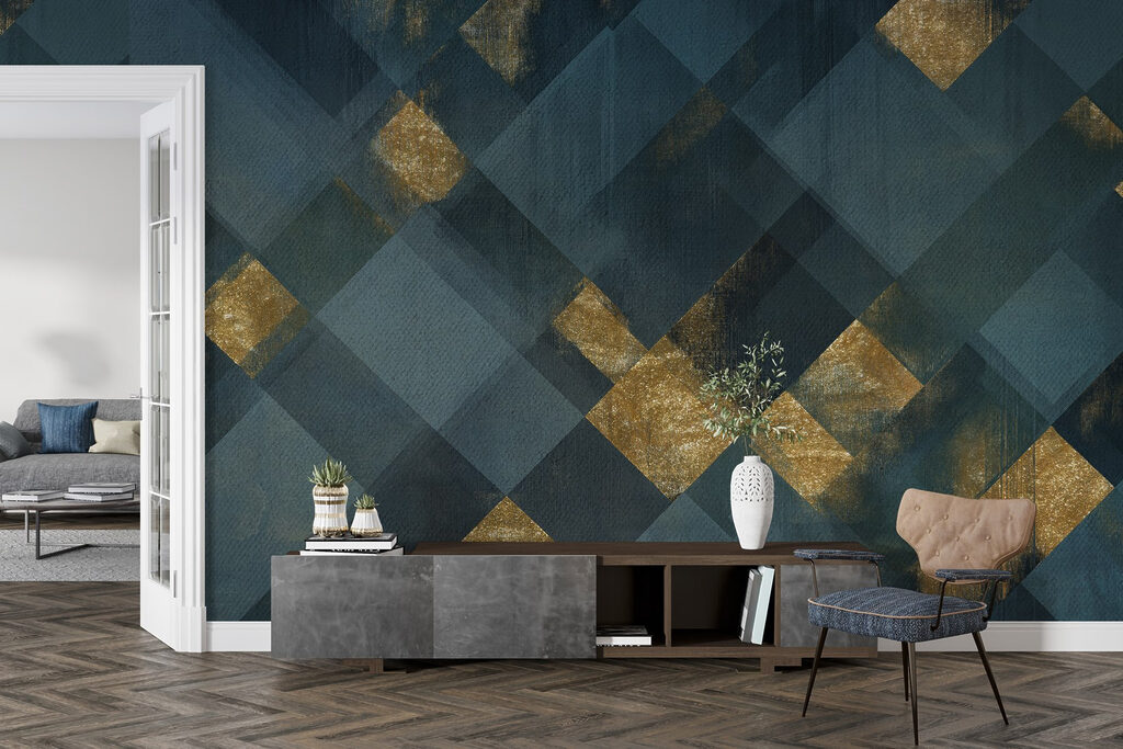 Artistiek geometrisch patroon met contrast — interieur 5