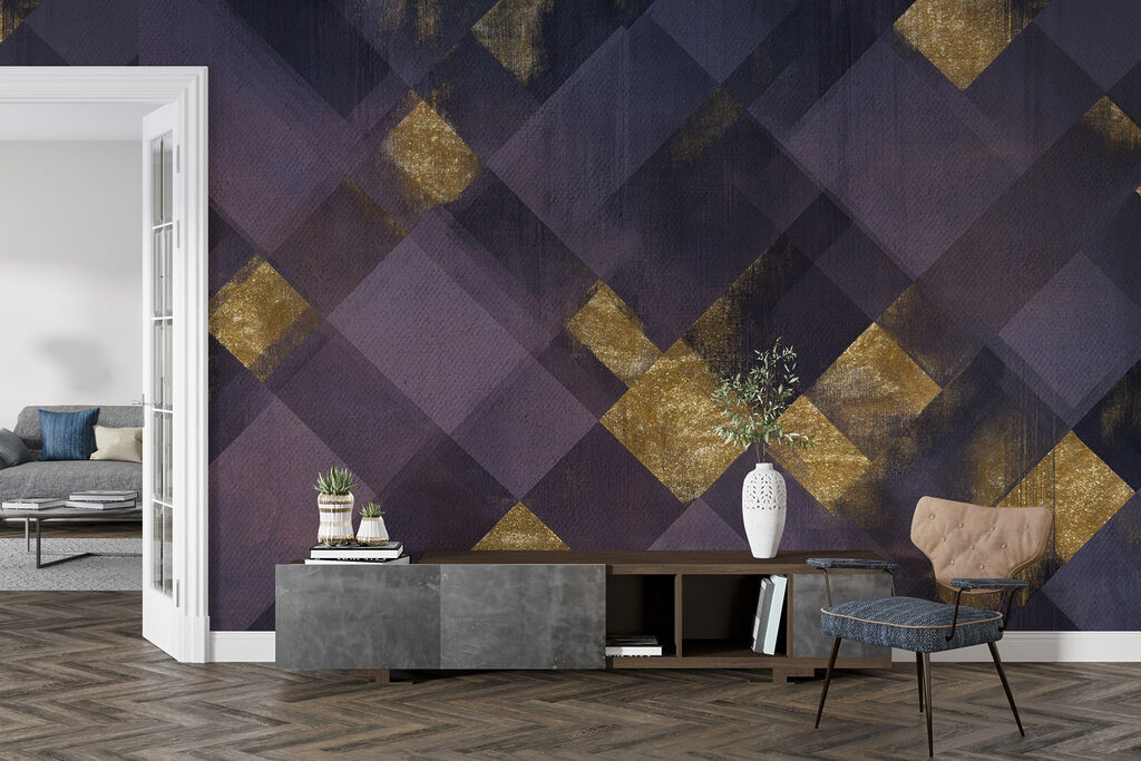 Abstracte geometrische vormen in donkere tinten — interieur 3